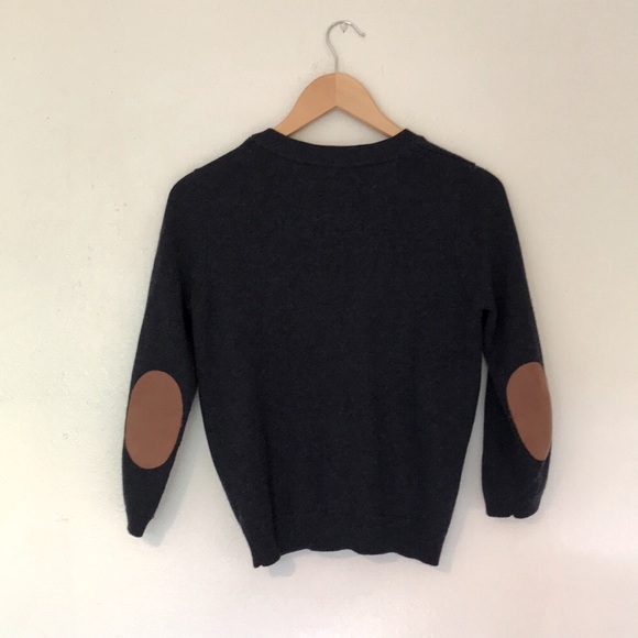 Tan Elbow Patch Blue Cardigan - M - Picture 8 of 8